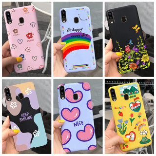 เคสโทรศัพท์มือถือ ลายดอกไม้ หัวใจน่ารัก สําหรับ Samsung Galaxy A10 A10S A20 A20S A30 SM-A305F