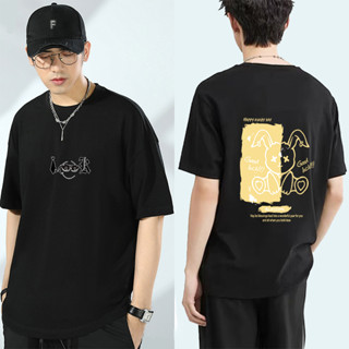 เสื้อยืดคอกลม แขนสั้น พิมพ์ลายการ์ตูน ทรงหลวม ขนาดใหญ่ สไตล์ญี่ปุ่น สตรีท แฟชั่นฤดูร้อน สําหรับผู้ชาย และผู้หญิง ไซซ์ M - 8XL