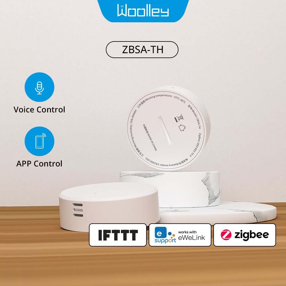 Woolley ZBSA-TH Tuya เซนเซอร์วัดอุณหภูมิ และความชื้น แบบเรียลไทม์ Zigbee 3.0 สําหรับ Zigbee