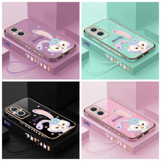 เคส Realme C55 2023 C30 C30s C33 C35 C1 10 4G เคสชุบขอบตรง 90° เคสโทรศัพท์คู่การ์ตูน