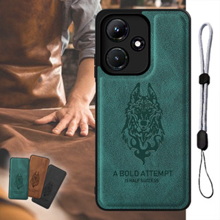 เคสหนังหรูหรา ลายหมาป่า พร้อมเชือกปรับได้ สําหรับ Infinix Hot 30i X669