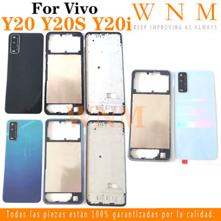 สําหรับ Vivo Y20 / Y20s / Y20i พร้อมโลโก้ LCD กรอบด้านหน้า ฝาหลังแบตเตอรี่ + กรอบกลาง + กรอบกล้อง อะไหล่กรอบด้านหลัง เคสตัวเรือนตรงกลาง ฝาครอบโครงรถ