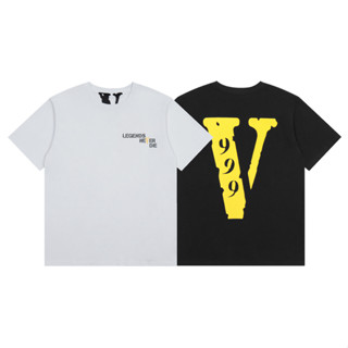 Vlone เสื้อยืดแขนสั้น ผ้าฝ้าย พิมพ์ลาย แฟชั่นสําหรับผู้ชาย และผู้หญิง