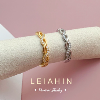 LEIAHIN ปรับได้ แหวนชุบทอง 18k แบบเปิด เครื่องประดับแฟชั่น สไตล์มินิมอล พรีเมี่ยม ของขวัญ สําหรับผู้หญิง