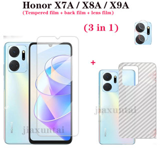 3 in1 เคสกระจกนิรภัยกันรอย สําหรับ honor x7 X7A X9A X8A X8 X9 xonor X7X7 7x