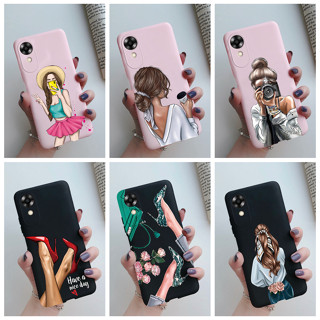 เคสโทรศัพท์มือถือ ซิลิโคนนุ่ม ลายเด็กผู้หญิงน่ารัก แฟชั่น สําหรับ OPPO A17k 2022 A17k A 17 K 17K 4G CPH2471