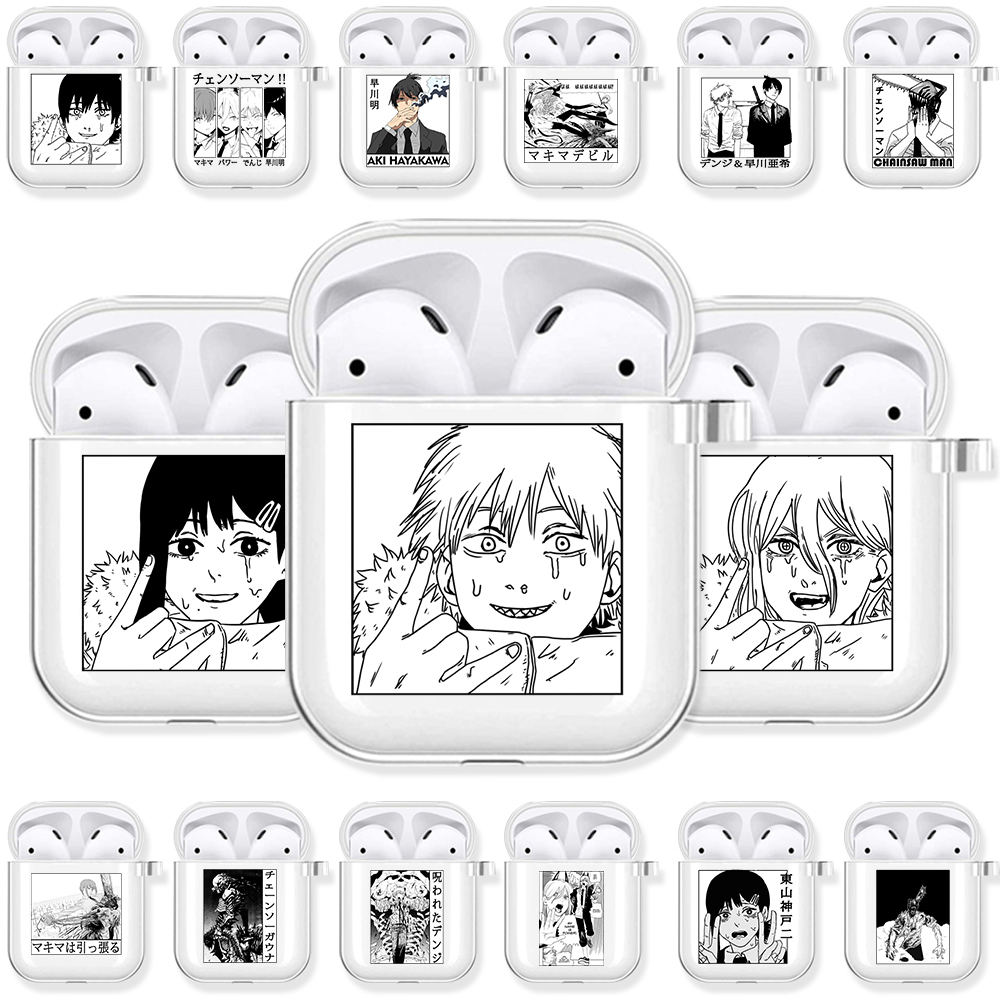 เคสหูฟัง TPU แบบนิ่ม ลายอนิเมะญี่ปุ่น Denji Makima Aki Pochita สําหรับ Apple Airpods Pro 3 2 1