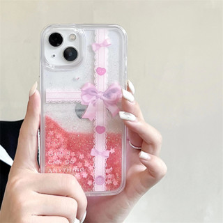 Iphone 14 Pro Max 13 Pro Max ลายโบว์ วัสดุ TPU เคสโทรศัพท์ทรายดูด
