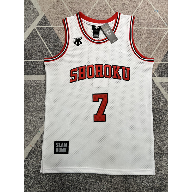ผู้ชาย 2023 Slum Dunk Shohoku Rukawa Kaede & Sakuragi Hanamichi & Ryouta Miyagi เสื้อบาสเก็ตบอลสีขาว