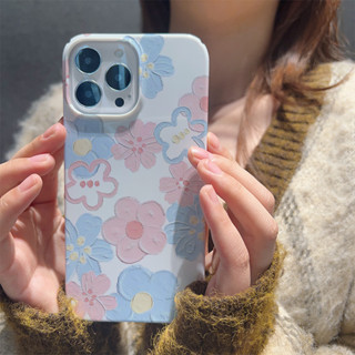 เคสโทรศัพท์มือถือแบบแข็ง ลายภาพวาดสีน้ํามัน รูปดอกไม้ สําหรับ iphone11 12 13 14 promax x xs xr 7 8 puls