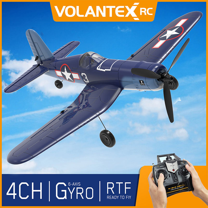 VOLANTEXRC RC Plane F4U Corsair 2.4Ghz 4CH 400mm Wingspan Fixed Wing EPP Foam One Key Aerobatic airp