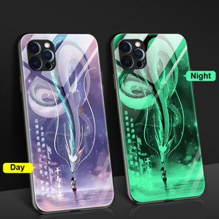 Case iPhone 11 เคสโทรศัพท์มือถือลายการ์ตูนเรืองแสงสําหรับ For iPhone 14 14 Pro Max iPhone 13 13 Pro Max iPhone 12 12 Pro Max iPhone 7 Plus 8 Plus Anime Naruto Night Glow Fashion Anti Fall Casing