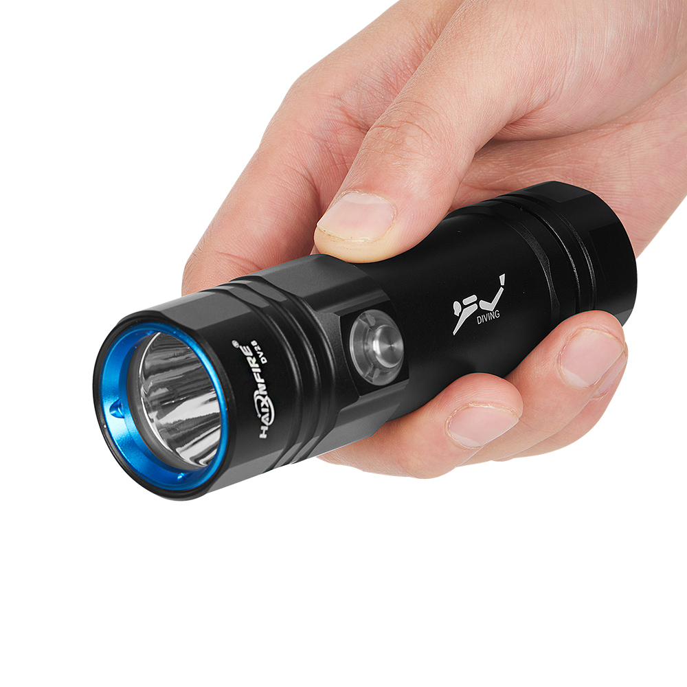 ไฟฉายดำน้ำระดับมืออาชีพ HaixnFire DV28 IPX8 ไฟฉาย LED กันน้ำที่สว่างมาก ไฟฉายกันน้ำแบบอะลูมิเนียมอัลลอยด์ ไฟฉายส่องสว่างสูง - รูปที่ 4