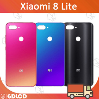 ฝาหลัง Xiaomi Mi 8 lite ฝาครอบแบตเตอรี่ ด้านหลัง กระจก ที่อยู่อาศัย เปลี่ยน สําหรับ Mi8 lite แบตเตอรี่ เคสกระจกด้านหลัง พร้อมกาว