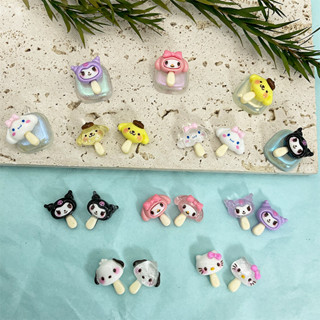 SANRIO ใหม่ เล็บเรซิ่น ลายการ์ตูน Kulomi Melody Cinnamon 3D สําหรับตกแต่งเล็บ DIY 20 ชิ้น