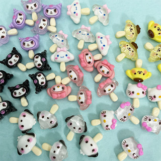 SANRIO ใหม่ เล็บเรซิ่น ลายการ์ตูน Kulomi Melody Cinnamon 3D สําหรับตกแต่งเล็บ DIY 20 ชิ้น