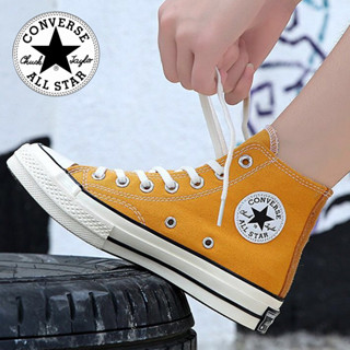 Convers Chuck Taylor All Star HI รองเท้าผ้าใบ สําหรับผู้ชาย ผู้หญิง สีดํา สีขาว สีเหลือง