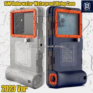 [SHELLBOX] 2023 NEW Upgrade Professional Diving เคสโทรศัพท์กันน้ํา Water Proof Phone Case for เคสกันน้ํา 6.9 inch Universal Ver Casing 15M Underwater Super Waterproof Depth Cover for Cell Phone S23 Ultra/15 Ultra/Reno 11/Note 12 Pro/13 Ultra/ Pixel 7 Pro