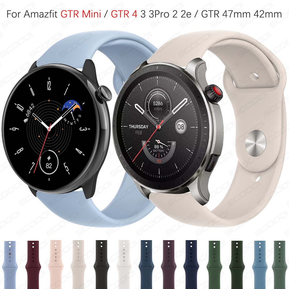 สายรัดซิลิโคนสําหรับ Huami Amazfit GTR Mini / GTR 4 / 3 / 3 Pro / 2 / 2e / GTR 47 มม. 42 มม. สมาร์ทวอท์ชกีฬานาฬิกาข้อมือ