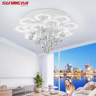 Sunmeiyi โคมไฟระย้า LED อะคริลิค สไตล์โมเดิร์น สําหรับตกแต่งห้องนอน ห้องนั่งเล่น