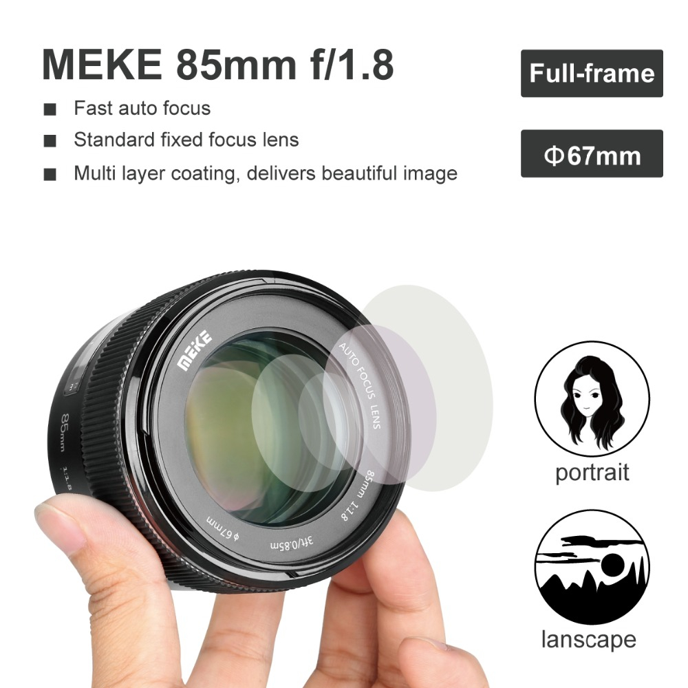 Meike เลนส์โฟกัสอัตโนมัติ 85 มม. F/1.8 สําหรับกล้องดิจิทัล SLR Canon EOS EF Mount