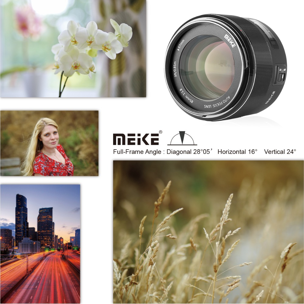 Meike เลนส์โฟกัสอัตโนมัติ 85 มม. F/1.8 สําหรับกล้องดิจิทัล SLR Canon EOS EF Mount