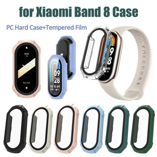 เคส PC แบบแข็ง + ฟิล์มกระจกนิรภัย สําหรับ Xiaomi Band 8 7 6 5 4 3 เคสป้องกัน กันตก แบบเต็ม สําหรับ Mi Band 8