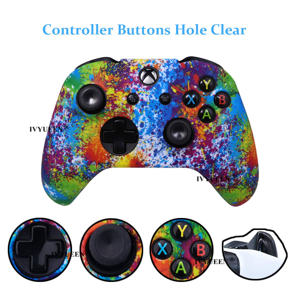 IVYUEEN สําหรับ XBox One XS Controller รุ่น 1708 ซิลิโคนป้องกันผิวกรณี Protector การพิมพ์ฝาครอบ Grips หมวก - รูปที่ 4