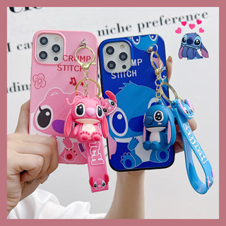 เคสโทรศัพท์มือถือ ลายการ์ตูน Stitch พร้อมพวงกุญแจ สําหรับ Samsung Galaxy J2 J5 J7 Prime J3 J5 J7 2016 2015 J4 J6 Plus J3 J5 J7 Pro J330 J530 J730 J710 J510