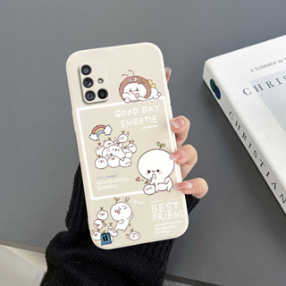 เคสโทรศัพท์มือถือ Tpu ขอบตรง ลายกระต่าย สีแดง สําหรับ Samsung A71 4G A51 4G A750 A7 2018 A23 A03 A03S