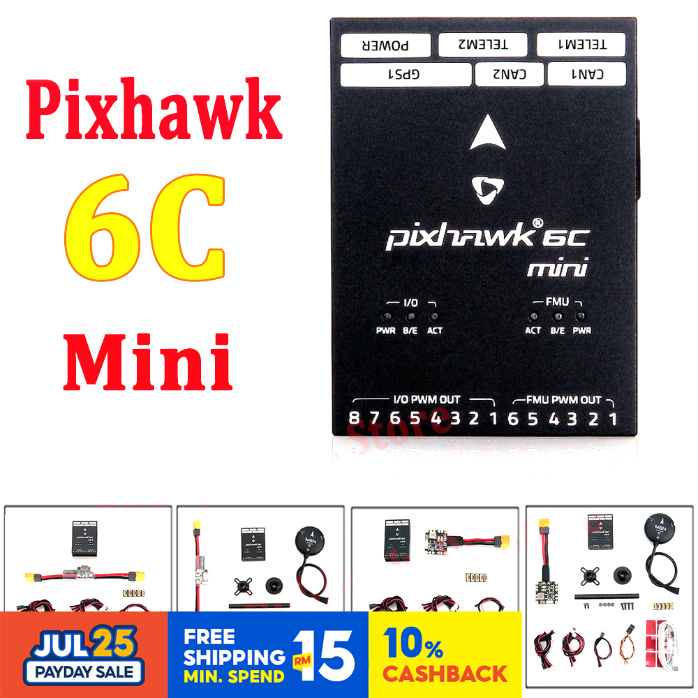 HolyBro Pixhawk 6C Mini H743 Flight Controller พร้อม PM02 V3 12S / PM06 โมดูล M8N GPS สําหรับ RC Mul