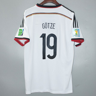 เสื้อกีฬาแขนสั้น ลายทีมชาติฟุตบอล GOTZE OZIL MULLER 2014 4 Star คุณภาพสูง สไตล์เยอรมนีเรโทร