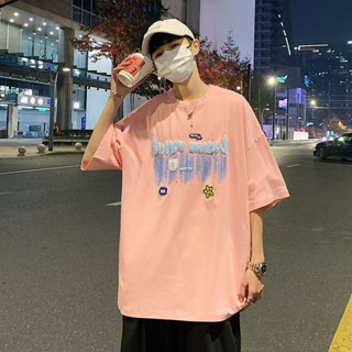 เสื้อยืดลําลอง คอกลม แขนสั้น ทรงหลวม ขนาดใหญ่ สไตล์เกาหลี แฟชั่นฤดูร้อน สําหรับผู้ชาย และผู้หญิง