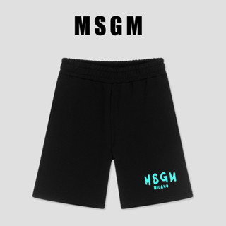 Msgm กางเกงขาสั้นลําลอง ผ้าฝ้าย พิมพ์ลายโลโก้ตัวอักษร