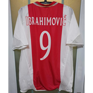 เสื้อกีฬาแขนสั้น ลายทีมชาติฟุตบอล Ajax IBRAHIMOVIC 04-05 ชุดเหย้า สไตล์เรโทร คุณภาพสูง