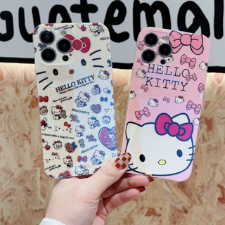 เคสซิลิโคน TPU ลายการ์ตูนคิตตี้ สําหรับ ไอโฟน 14 13 12 11 Pro Max Mini XR XS X 8 7 6 6S Plus