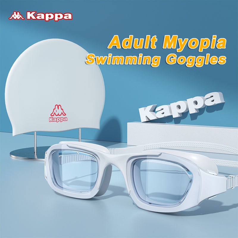 Kappa แว่นตาว่ายน้ํา สายตาสั้น สําหรับผู้ใหญ่ ทุกเพศ กันน้ํา กันหมอก เลนส์ HD ป้องกันดวงตา แบบมืออาชีพ แว่นตาว่ายน้ํา