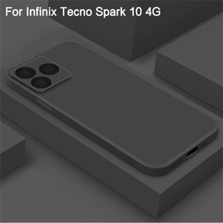 เคสโทรศัพท์มือถือ TPU สีดำ กันกระแทก สําหรับ Tecno Spark 10 4G Tecno Spark10 Pro Spark Go 2023