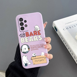 เคสโทรศัพท์มือถือ Tpu ขอบตรง ลายหมี สําหรับ Samsung A13 4G A13 5G A33 5G A73 5G A53 5G A03S