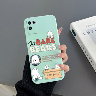 เคสโทรศัพท์มือถือ Tpu ขอบตรง ลายหมี สําหรับ realme V11 realme V23 realme V15 realme X7 realme V25 realme 8 5G