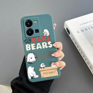 เคสโทรศัพท์มือถือ Tpu ขอบตรง ลายหมี สําหรับ Vivo X60 Vivo X60 PRO Vivo X70 Vivo X70 PRO Vivo X80 Vivo X80 PRO