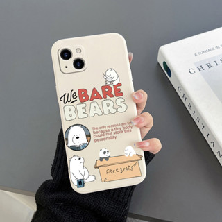 เคสโทรศัพท์มือถือ Tpu ขอบตรง ลายหมี สําหรับ iPhone 13 iPhone 13 pro iPhone 13 pro max iPhone 13 Mini iPhone 14 iPhone 14 plus