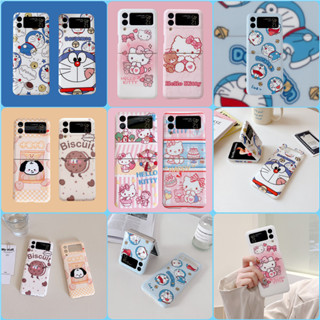 เคสโทรศัพท์มือถือ ซิลิโคนนิ่ม หน้าจอพับได้ ลายการ์ตูนแมวดํา Hello Kitty สําหรับ Samsung Galaxy Z Flip 4 Z Flip 3 Z Flip 4 3