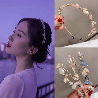 ที่คาดผมหรูหราคริสตัล สไตล์เกาหลี ประณีต แวววาว สำหรับผู้หญิง อุปกรณ์เสริมผมแฟชั่น