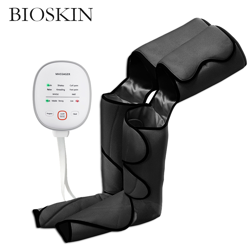 BIOSKIN Leg Air Compression Massager for Foot and Calf Thigh Circulation with Handheld Controller 6 Modes 3 Intensities
