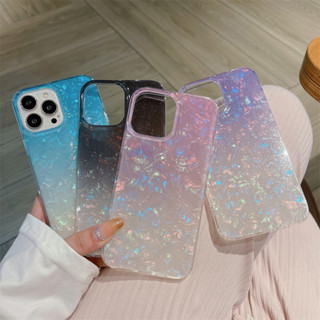 Pearl shell texture phone case For iPhone 14 14pro 14promax 12 13promax Beautiful dazzling colors High quality shockproof hard case Gradient color Elegant style for girl