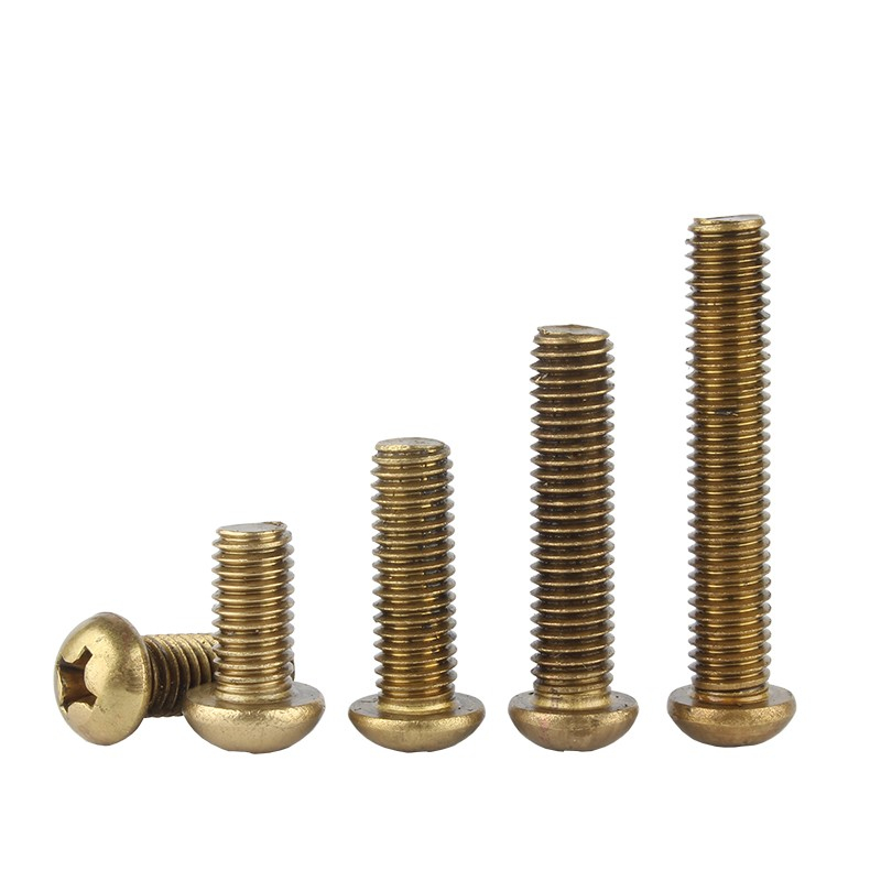[จัดส่งด่วน-] M2/m3/m4/m5 ทองเหลืองหัวกลม Phillips สกรูแผ่นหัวแบน Tail Bolt เครื่องด้ายสกรู