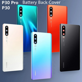 ฝาครอบแบตเตอรี่กระจก พร้อมกาว และเลนส์กล้อง สําหรับ Huawei P30 P30 Pro