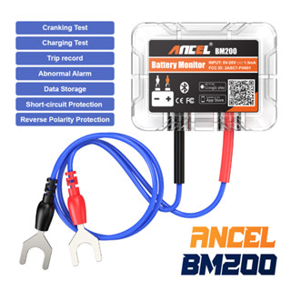 Ancel BM200 เครื่องทดสอบแบตเตอรี่รถยนต์ บลูทูธ ไร้สาย 12V รองรับจอมอนิเตอร์รถยนต์ 4 ตัว