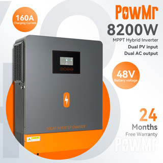 Powmr MPPT อินเวอร์เตอร์แผงพลังงานแสงอาทิตย์ 8.2kw 48V DC 230VAC อินพุต 500VDC 160A